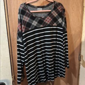 Maurice’s plaid and Striped Long Sleeve Top